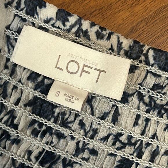 LOFT women’s teal and gray print tank camisole size small NWT - Picture 3 of 8